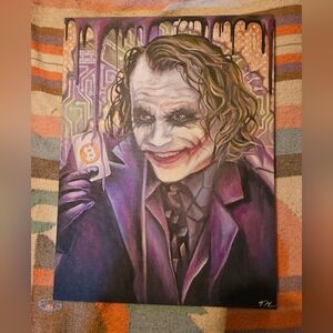 Tommy Manning Joker HEATH LEDGER ORIGINAL CANVAS ART 18x24